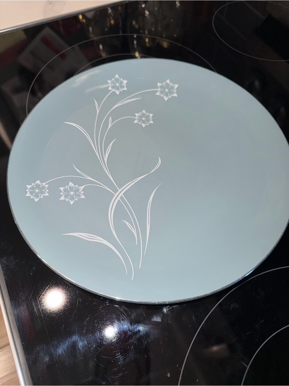 Two Flintridge Reverie Strata Blue MidCentury Dinner Plates.